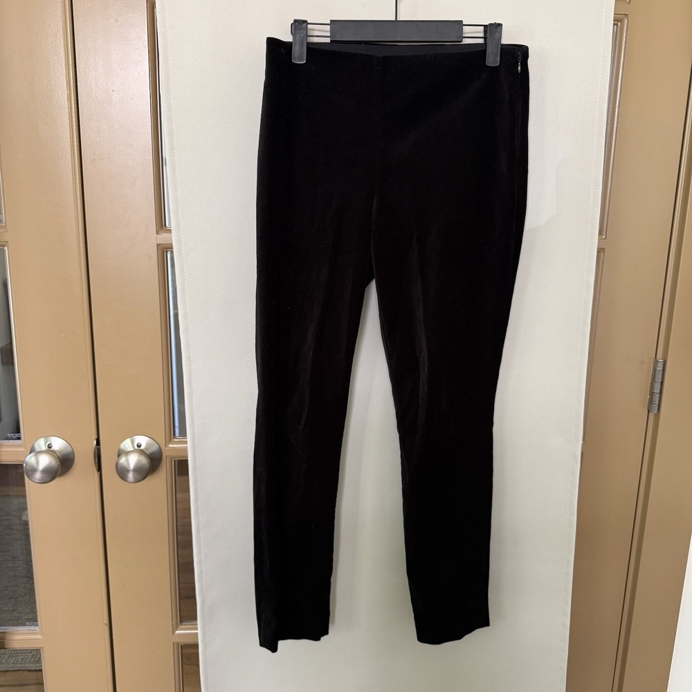 Lauren‎ Ralph Lauren Women's 4 Black Velour Velvet Straight Leg Dress Pants